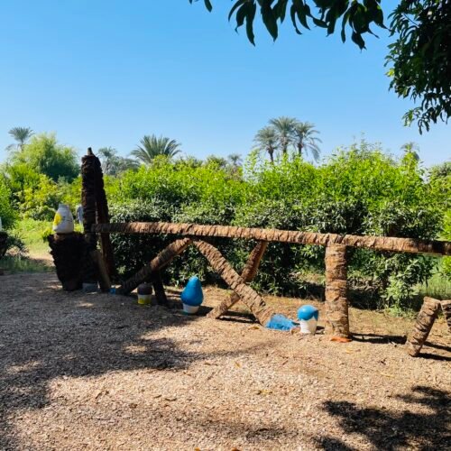 Orchard and date palms on a smallholding on the Luxor West Bank