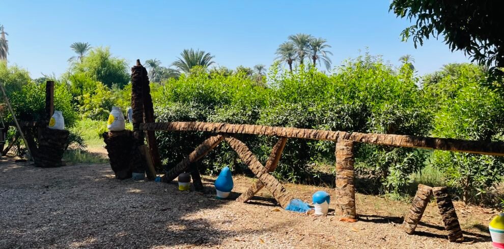 Orchard and date palms on a smallholding on the Luxor West Bank