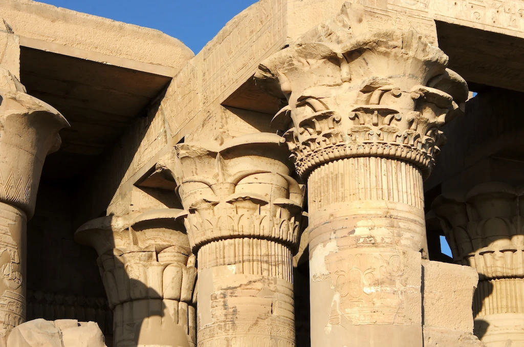 The double temple of Kom Ombo standing at the edge of the Nile