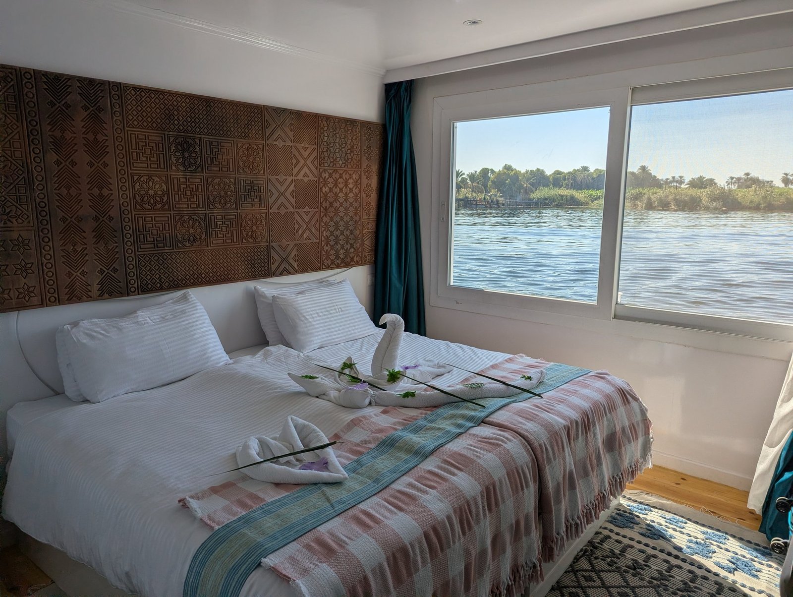 Cabin with a Nile view on a dahabeya - luxury Nile cruise in Egypt