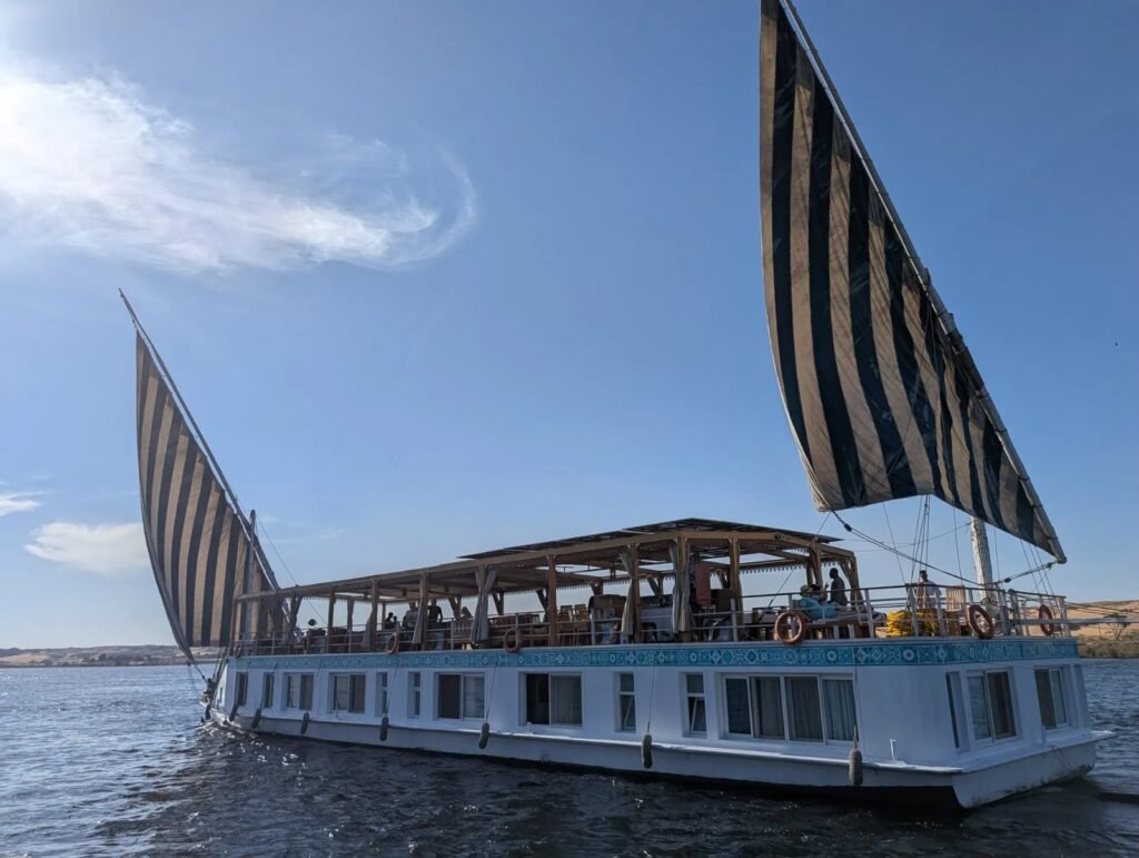 Traditional dahabeya sailing boat on the Nile