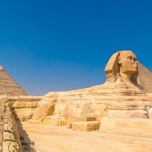 View along the Nile on a twelve-day journey through Egypt