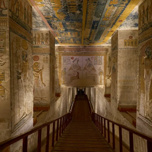 The barren hillside of the Valley of the Kings on the Luxor West Bank
