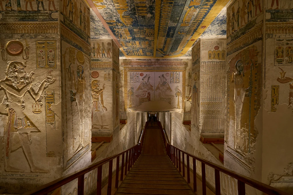 The barren hillside of the Valley of the Kings on the Luxor West Bank
